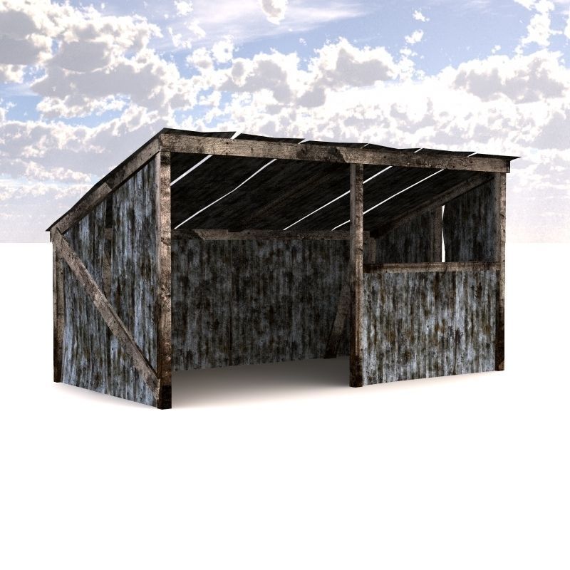 Rusty Old Shack 3D model_2