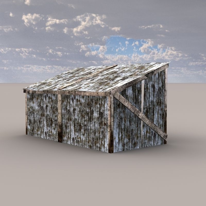 Rusty Old Shack 3D model_3