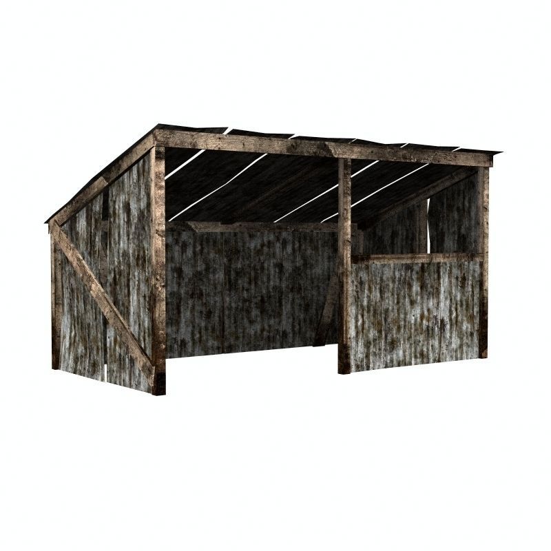 Rusty Old Shack 3D model_1