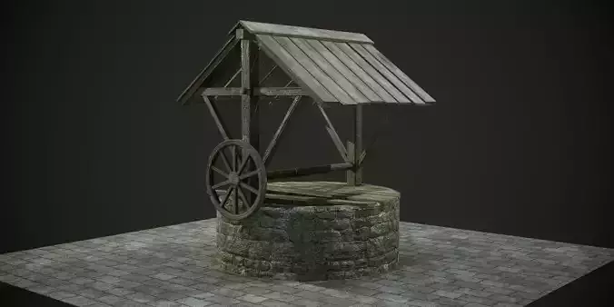 Ancient Stone Well for Games Low-poly 3D model