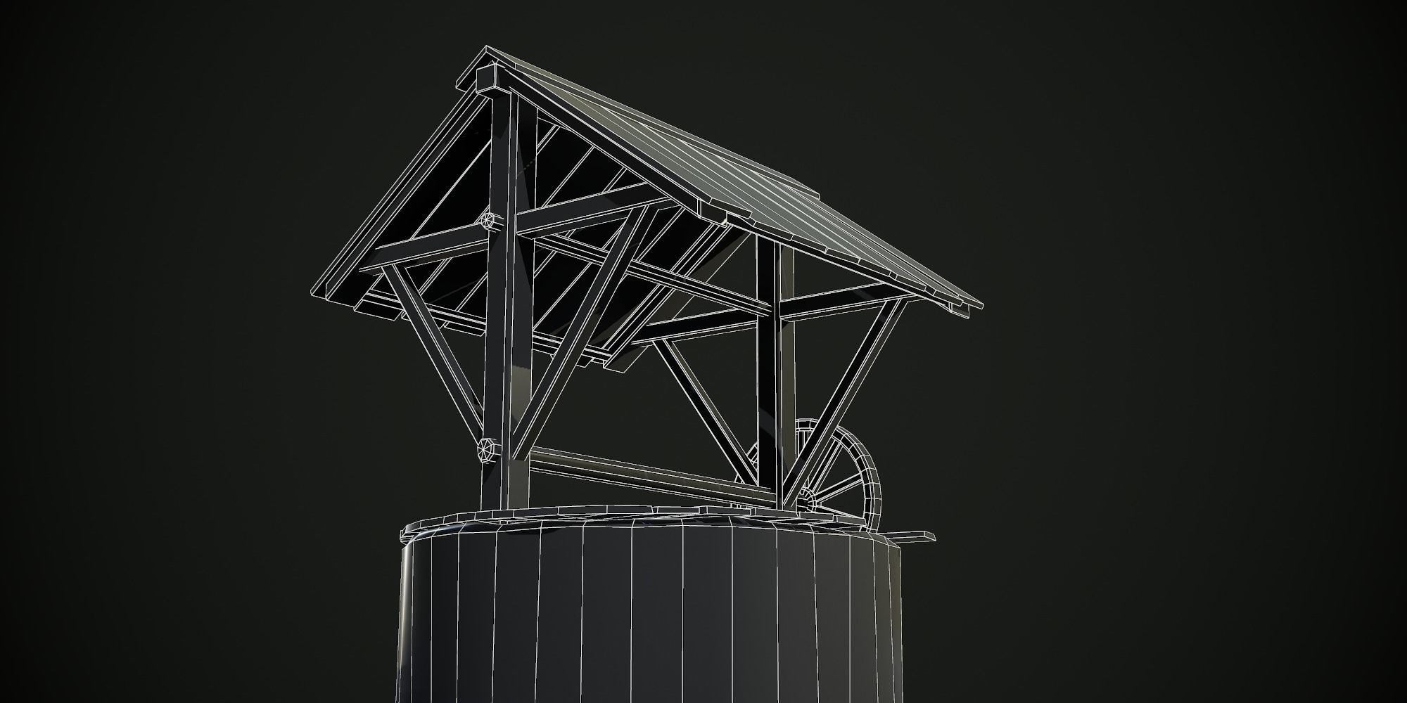 Ancient Stone Well for Games Low-poly 3D model_21
