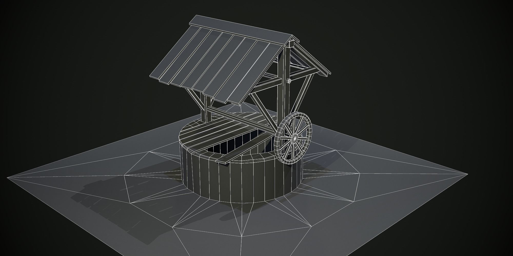 Ancient Stone Well for Games Low-poly 3D model_20