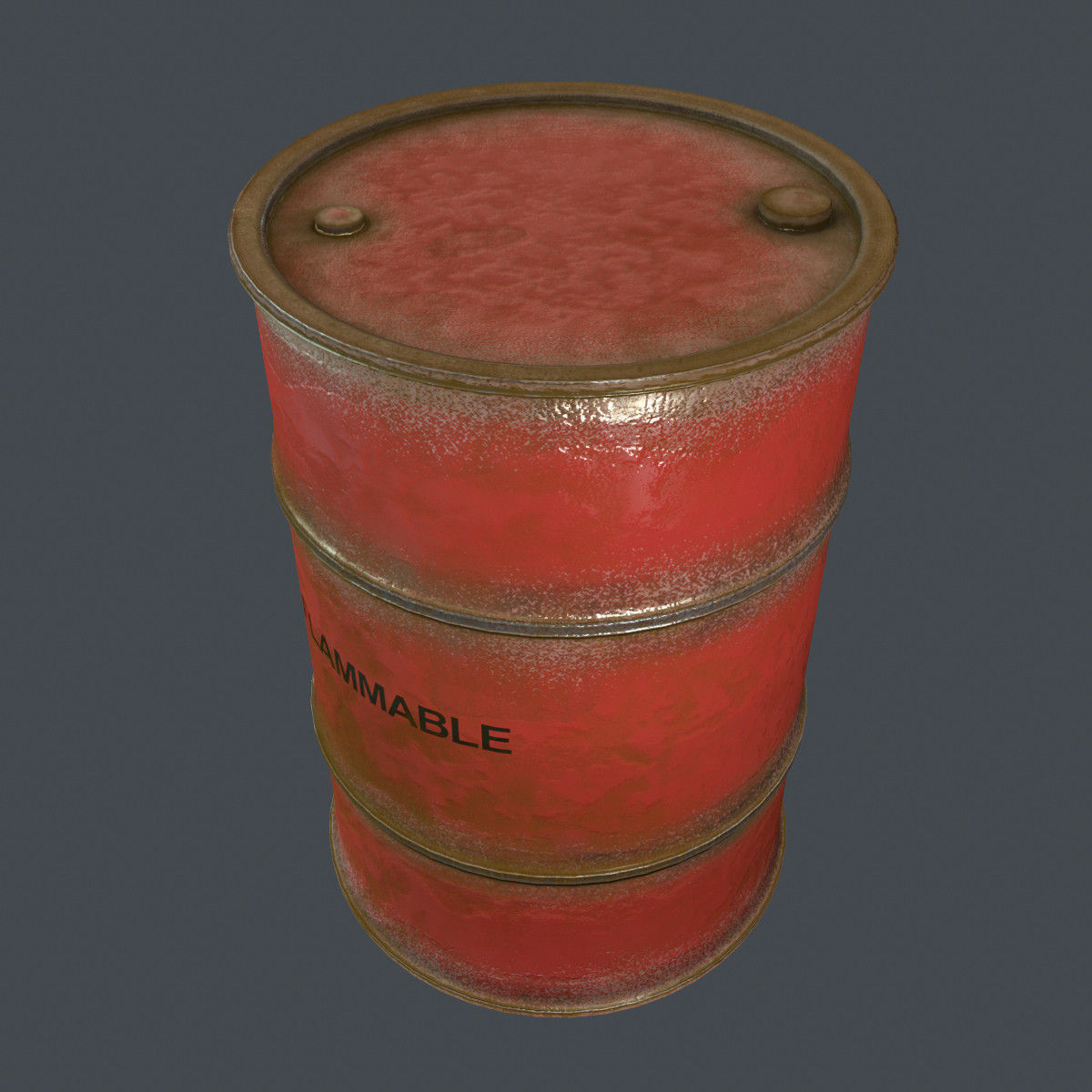 Flammable Barrel 3D model_2