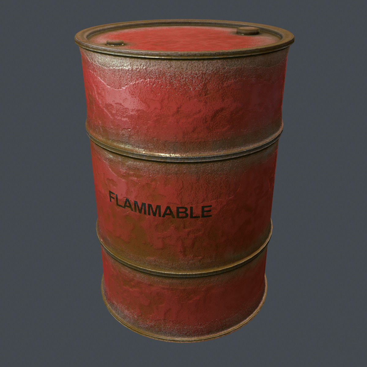 Flammable Barrel 3D model_6