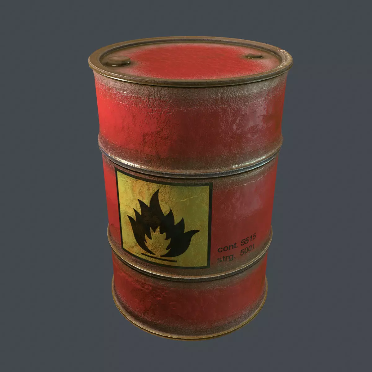 Flammable Barrel 3D model_0