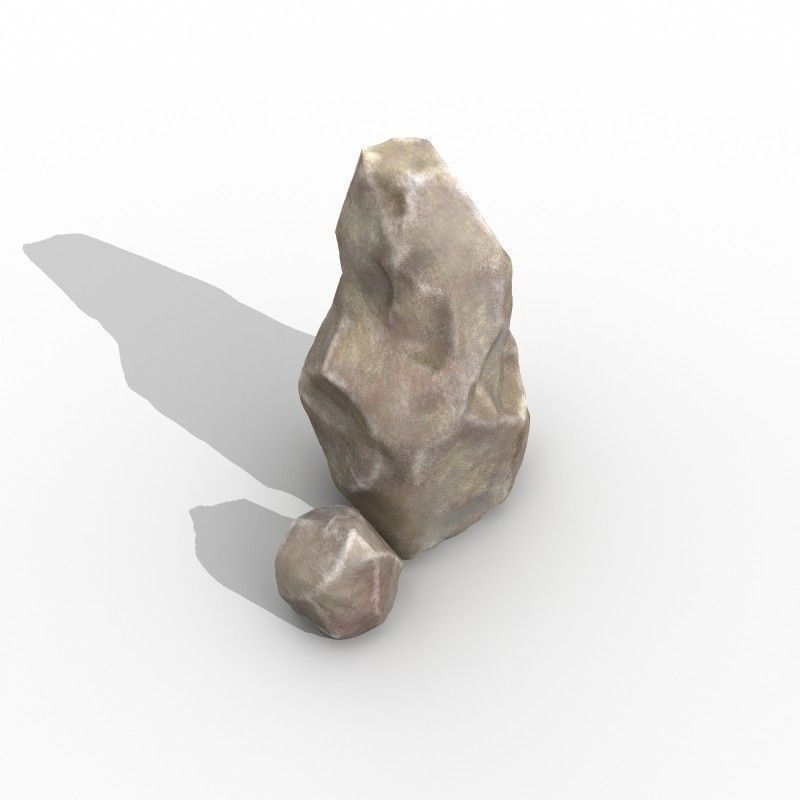 Dry Sandy Boulder 3D model_3
