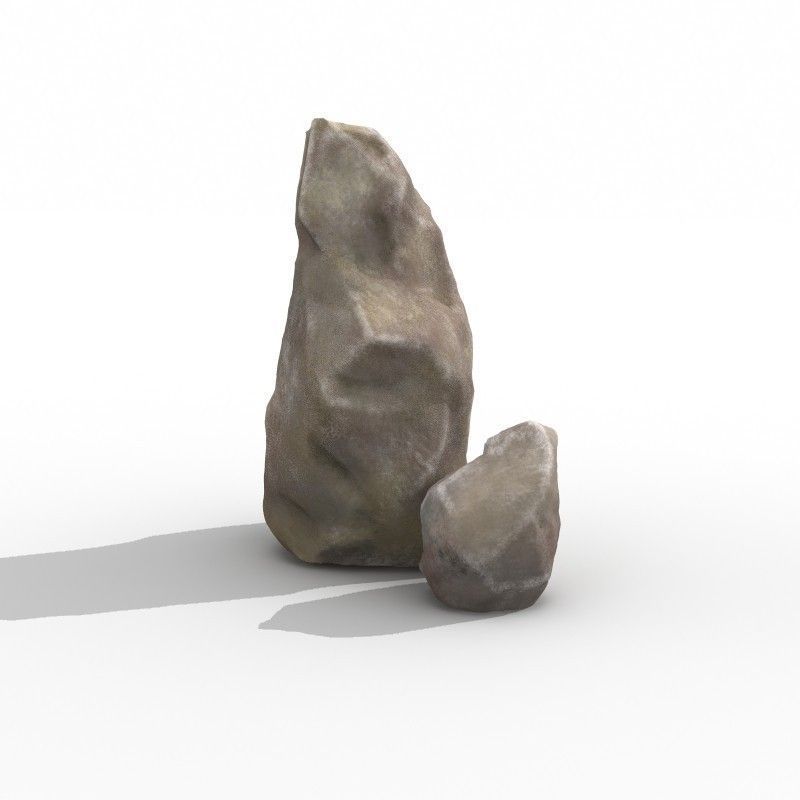 Dry Sandy Boulder 3D model_2