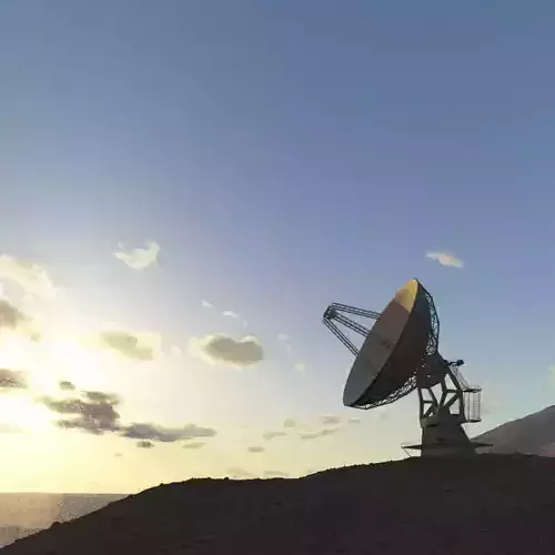 Radio Telescope in Desert Terragen2