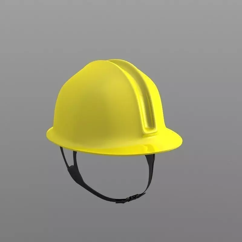 Yellow Construction Helmet 3D model_0