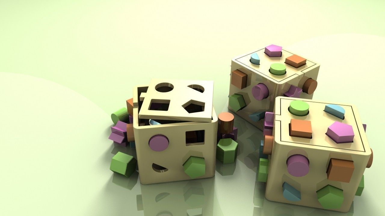 Toy Shape Sorter Box 3D model_1
