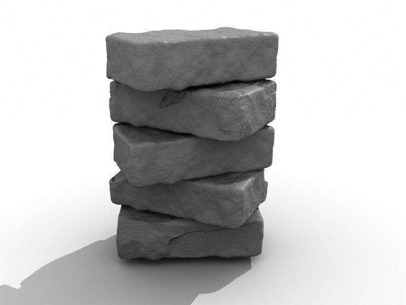 Brick Set stack of bricks 3D model_6