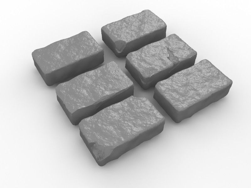 Brick Set stack of bricks 3D model_4