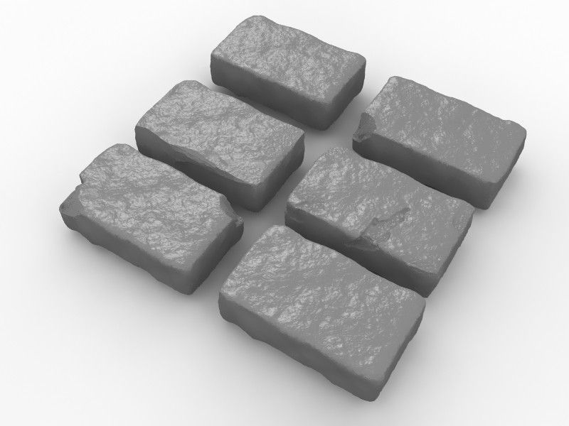 Brick Set stack of bricks 3D model_3