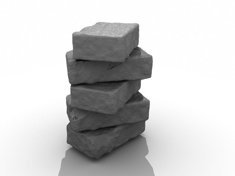 Brick Set stack of bricks 3D model_5
