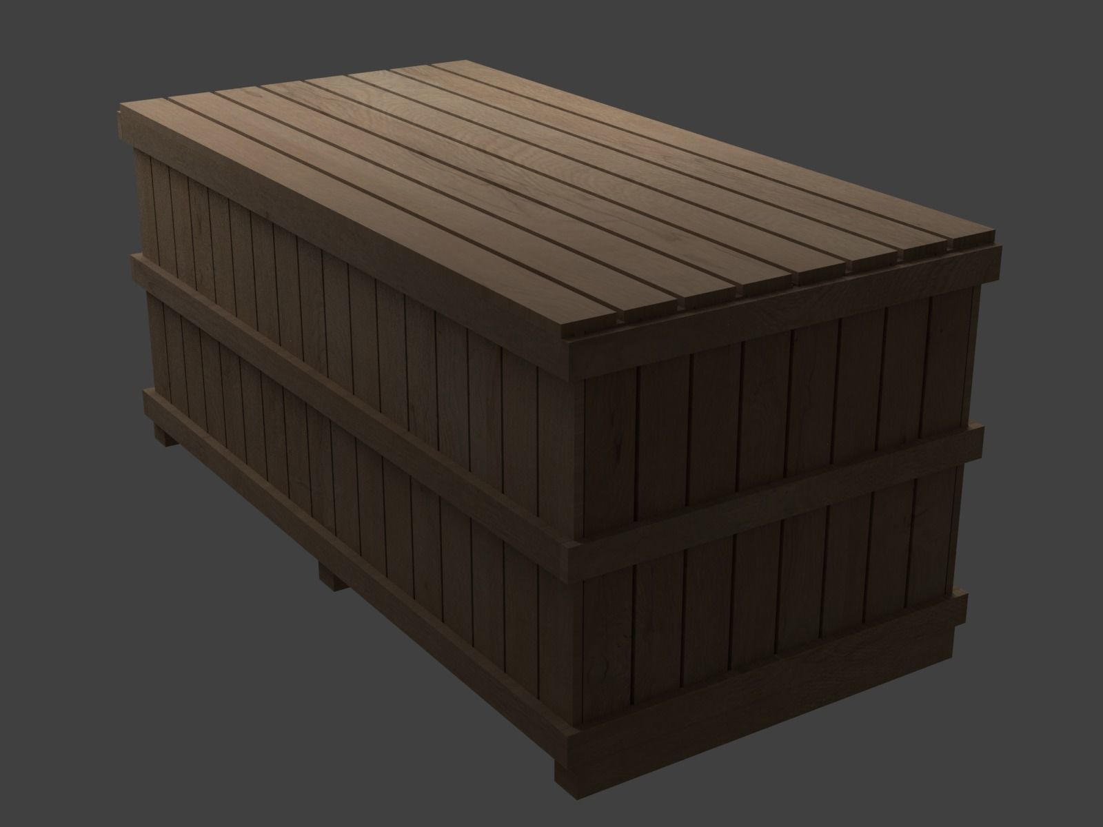 Wood Crate 3D model_4