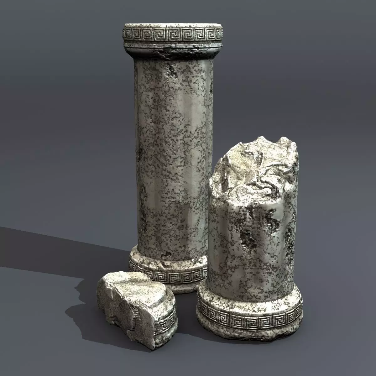 Realistic Damaged Pillars 3D model_0