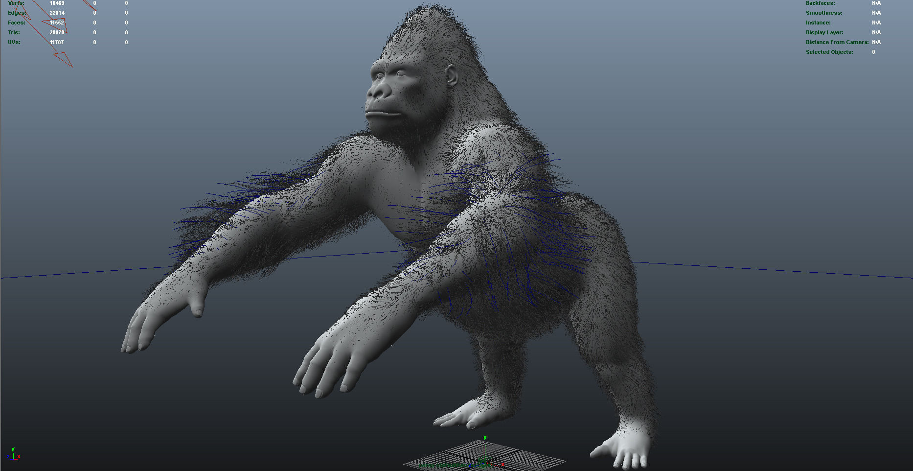 Gorilla-maya gorilla 3D model_9