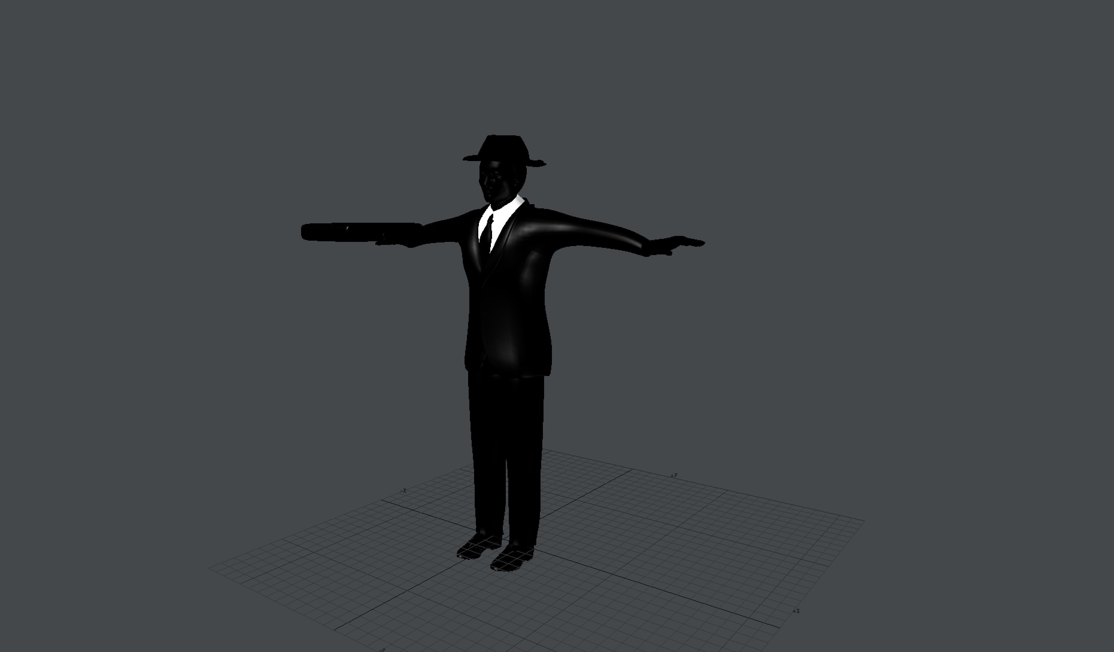 Business Man Walks With Suitcase Cartoon style 3D model_12