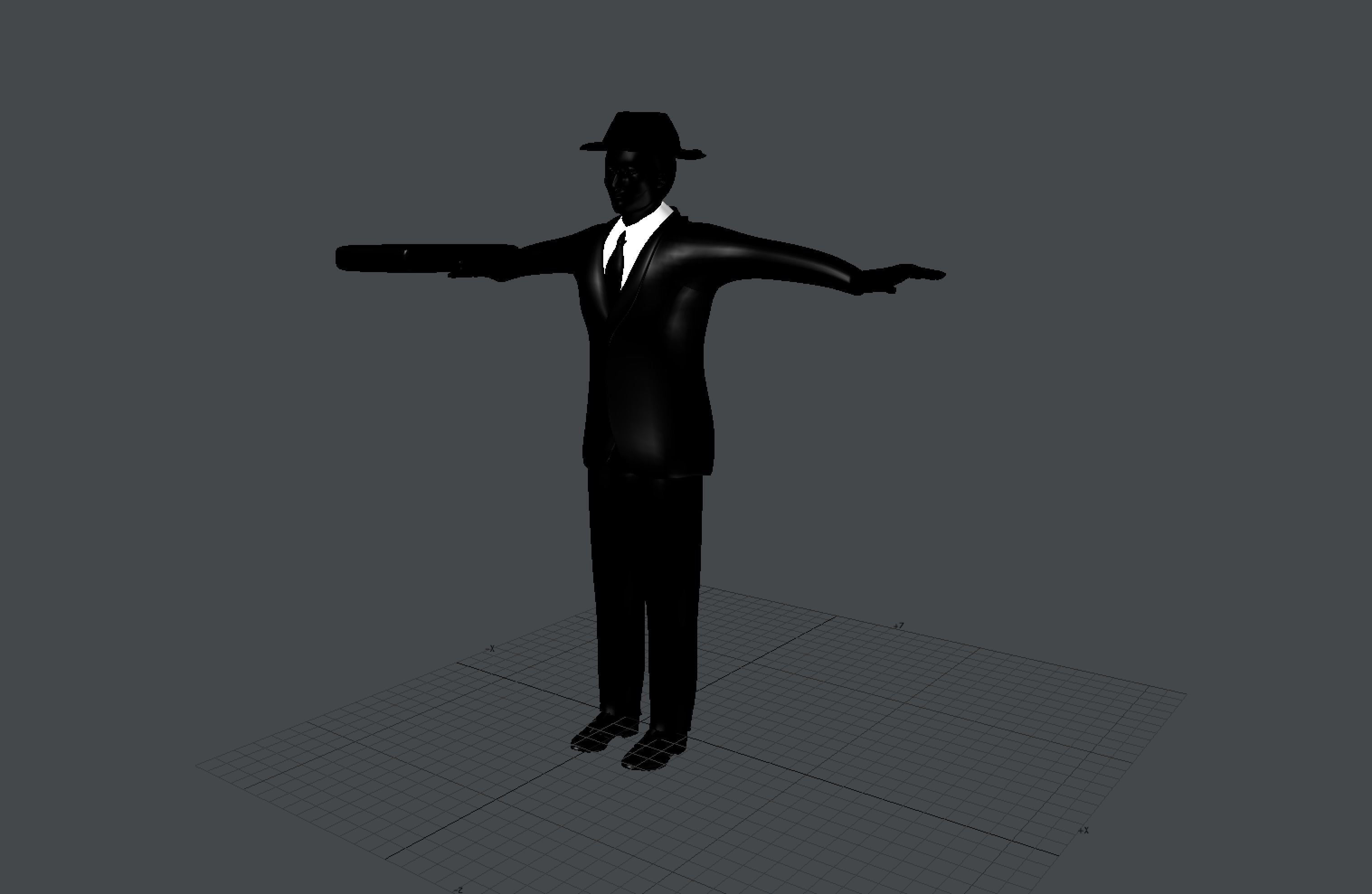 Business Man Walks With Suitcase Cartoon style 3D model_13