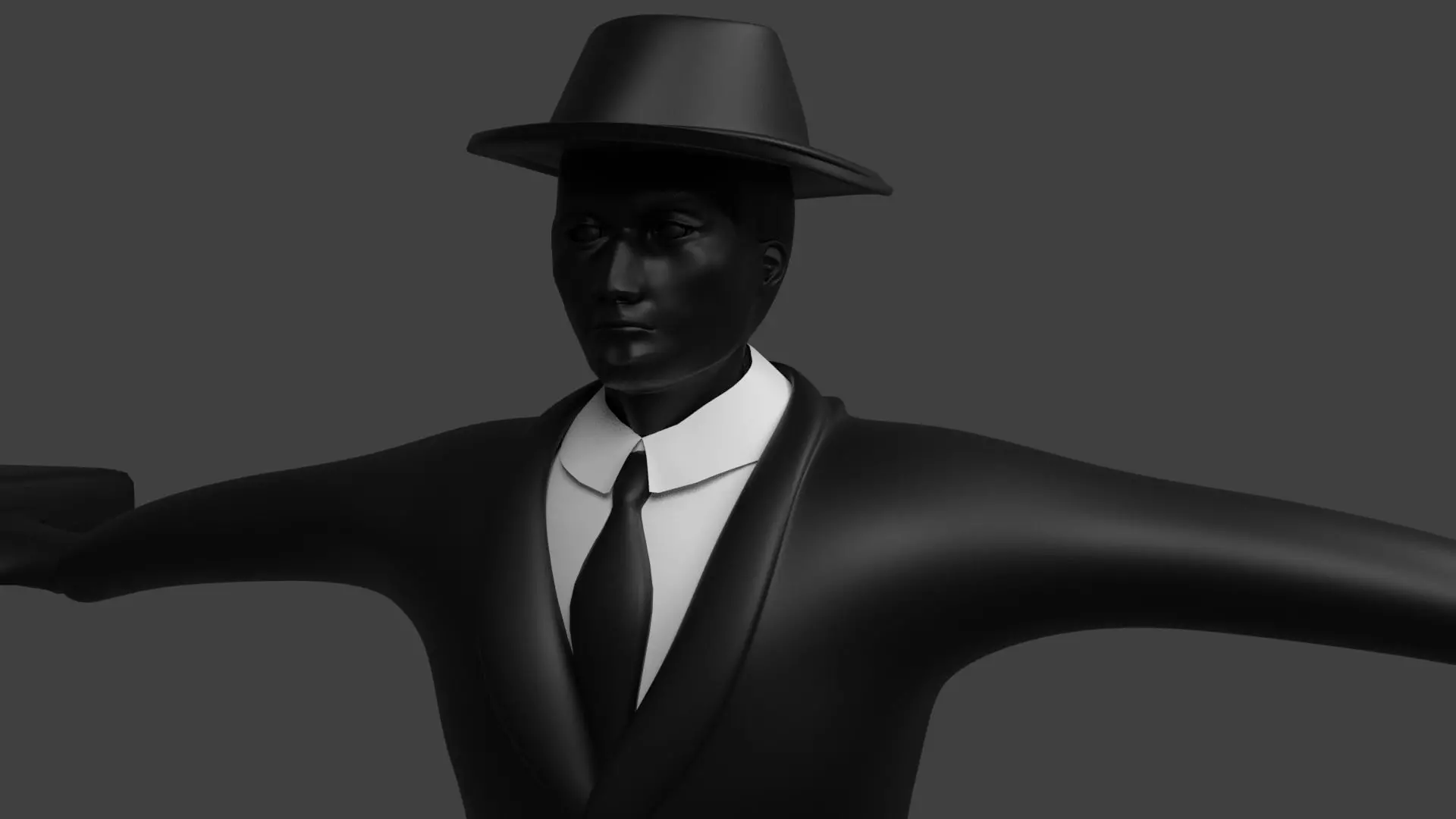 Business Man Walks With Suitcase Cartoon style 3D model_0