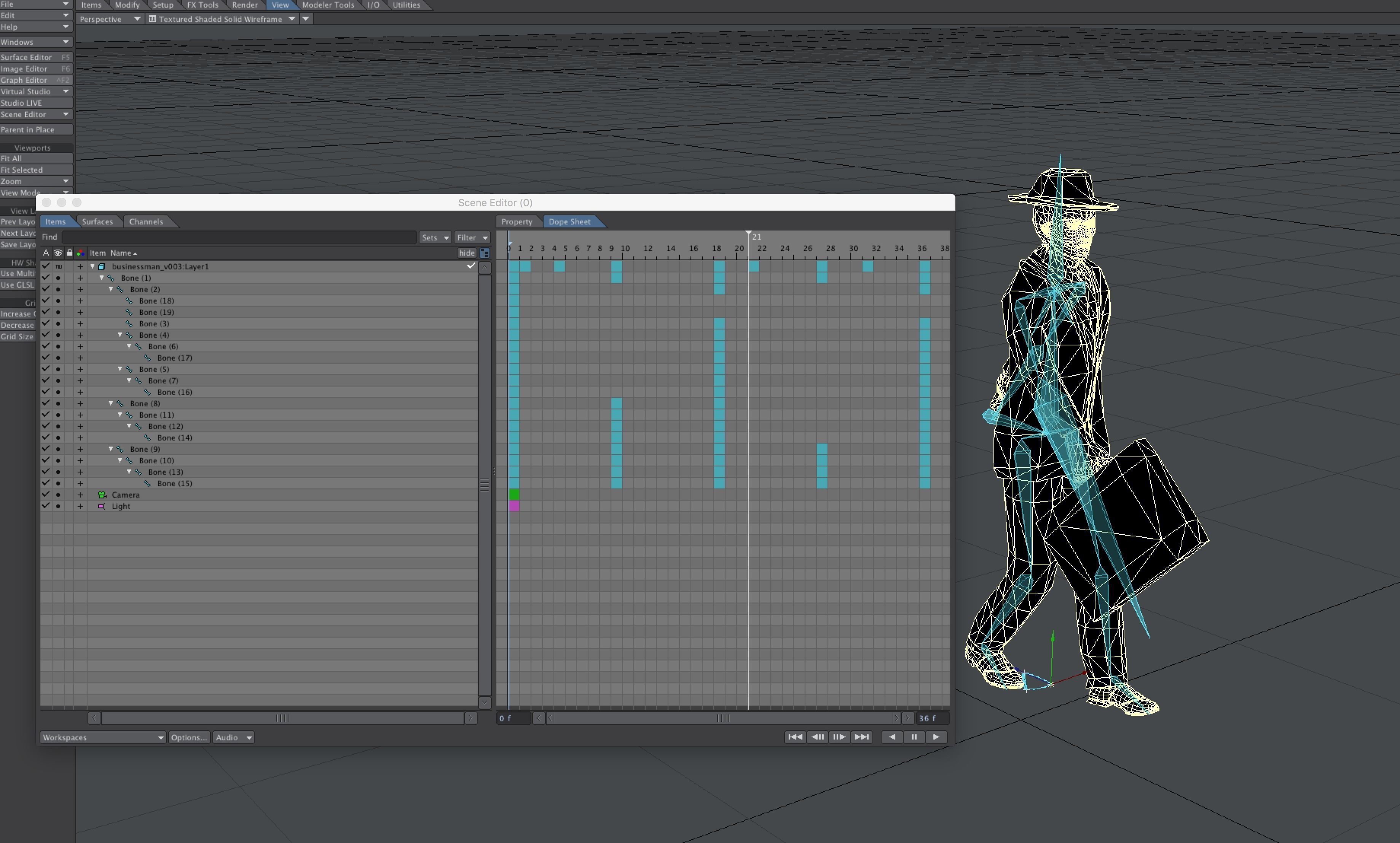 Business Man Walks With Suitcase Cartoon style 3D model_7