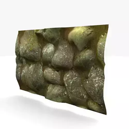 Tilable Mossy Rock wall 3D model