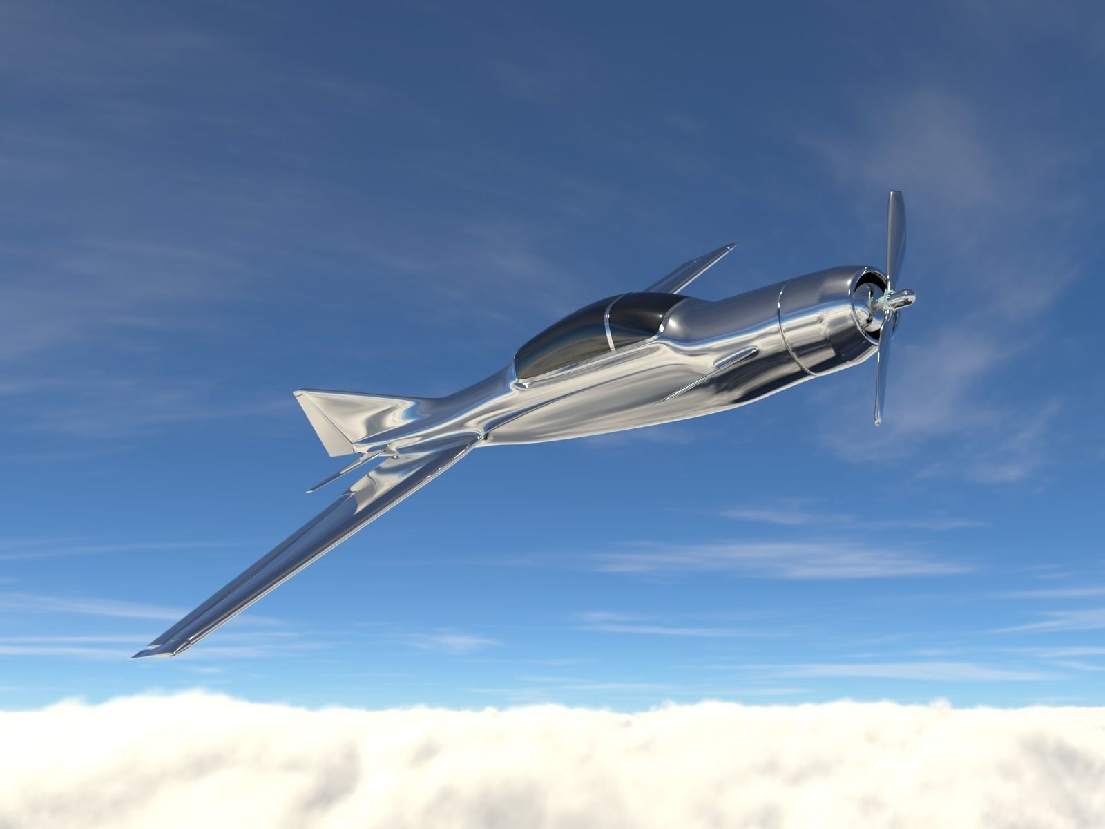 Concept Prop Plane 3D model_2