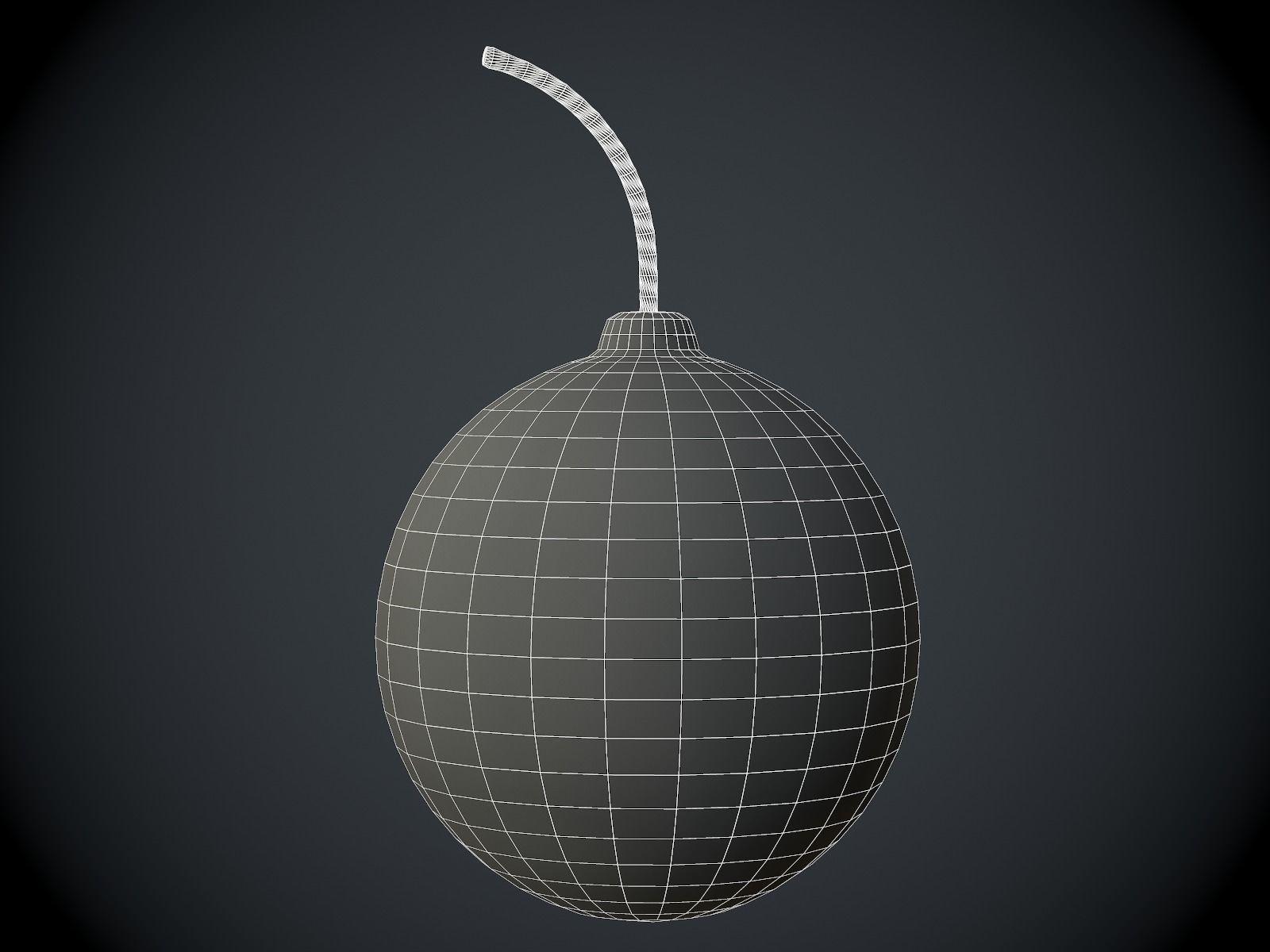 Black Cartoon Bomb 3D model_5