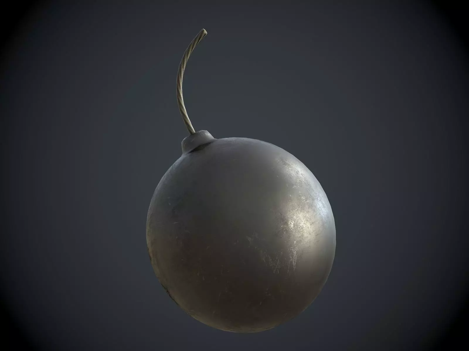 Black Cartoon Bomb 3D model_0