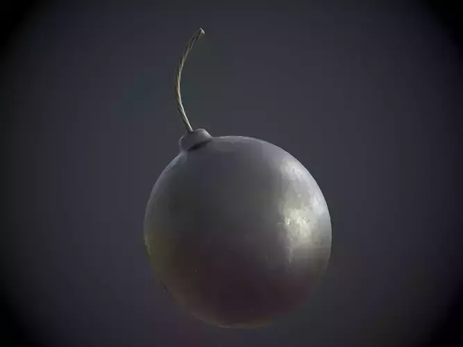 Black Cartoon Bomb 3D model
