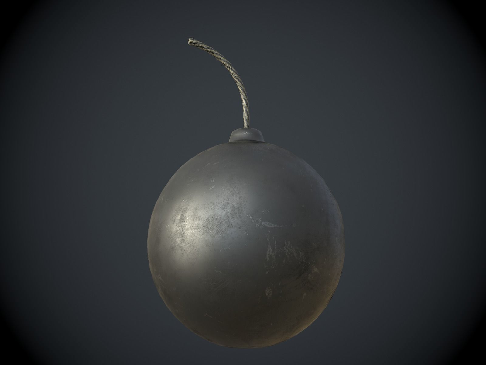 Black Cartoon Bomb 3D model_3