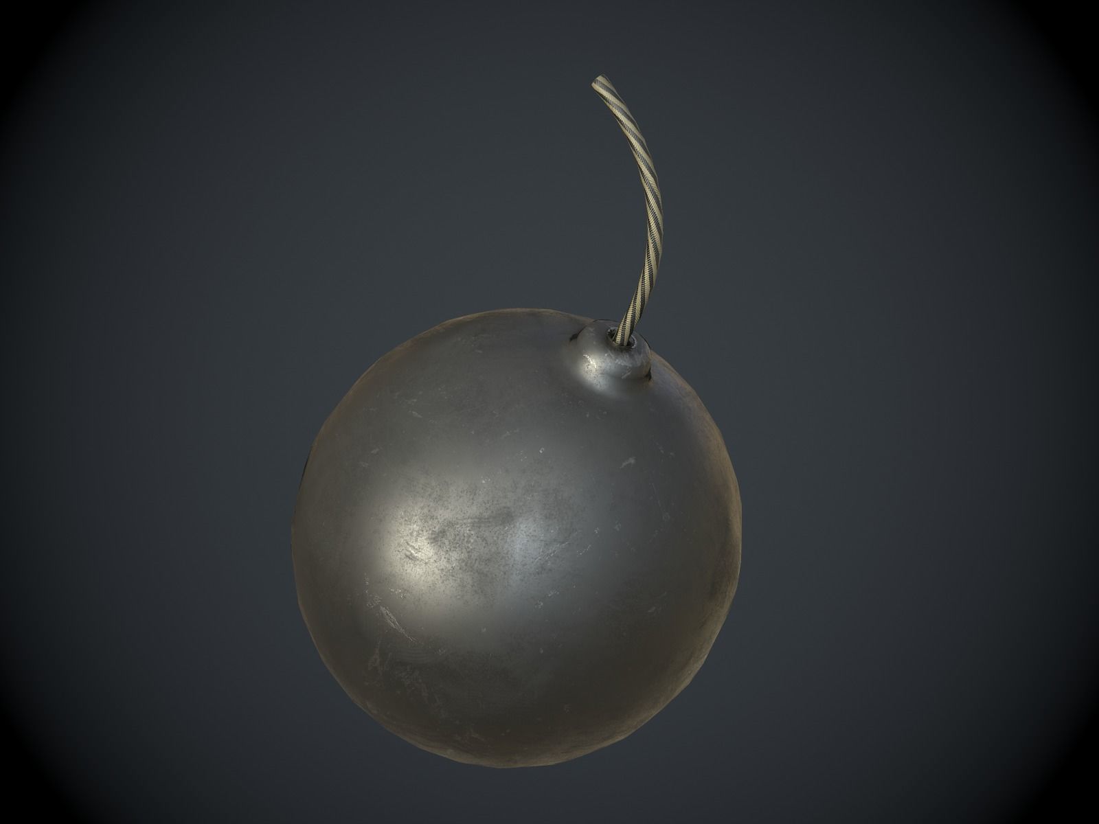Black Cartoon Bomb 3D model_1