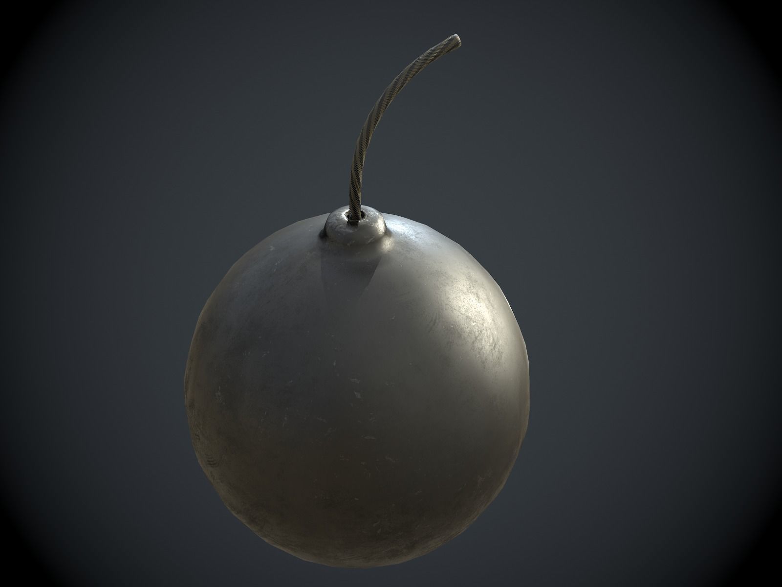 Black Cartoon Bomb 3D model_2