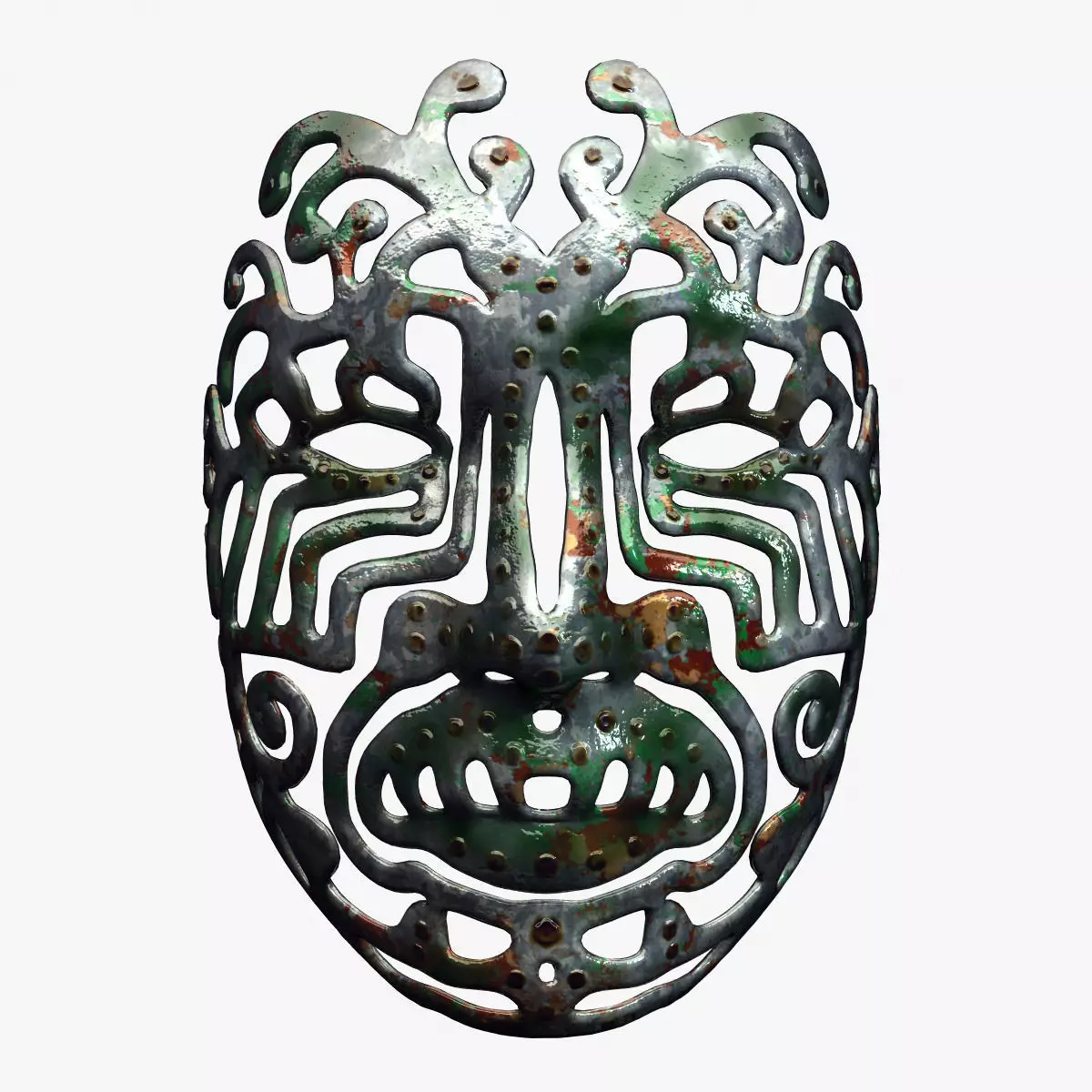 Tribal Metal Mask 3D model