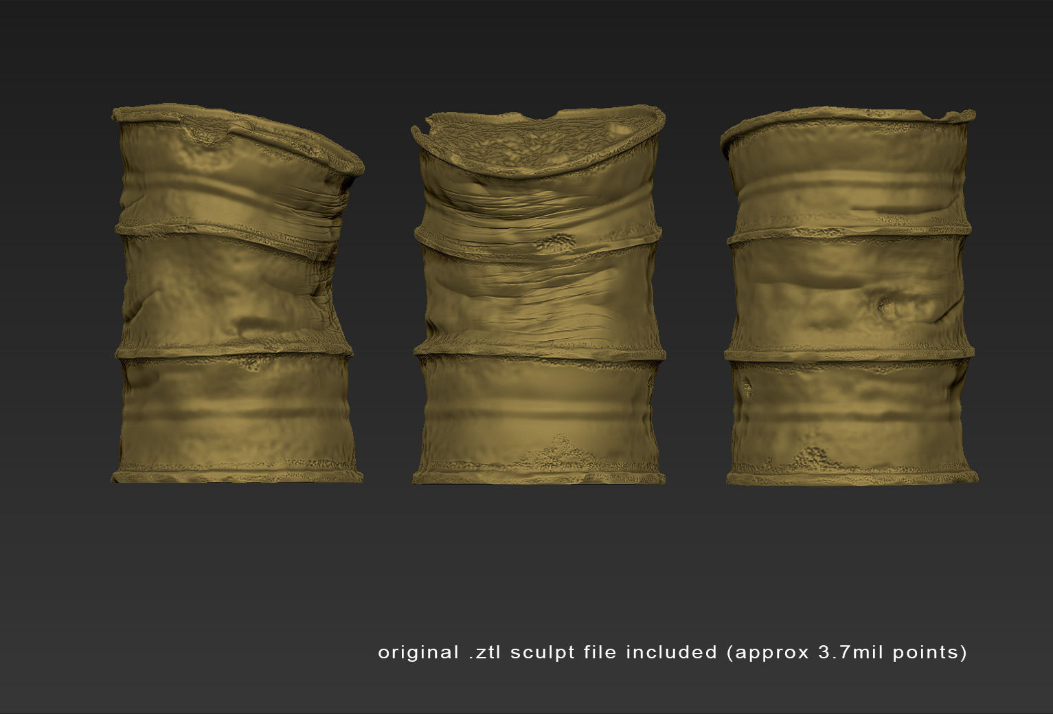 Damaged Barrel 3D model_1