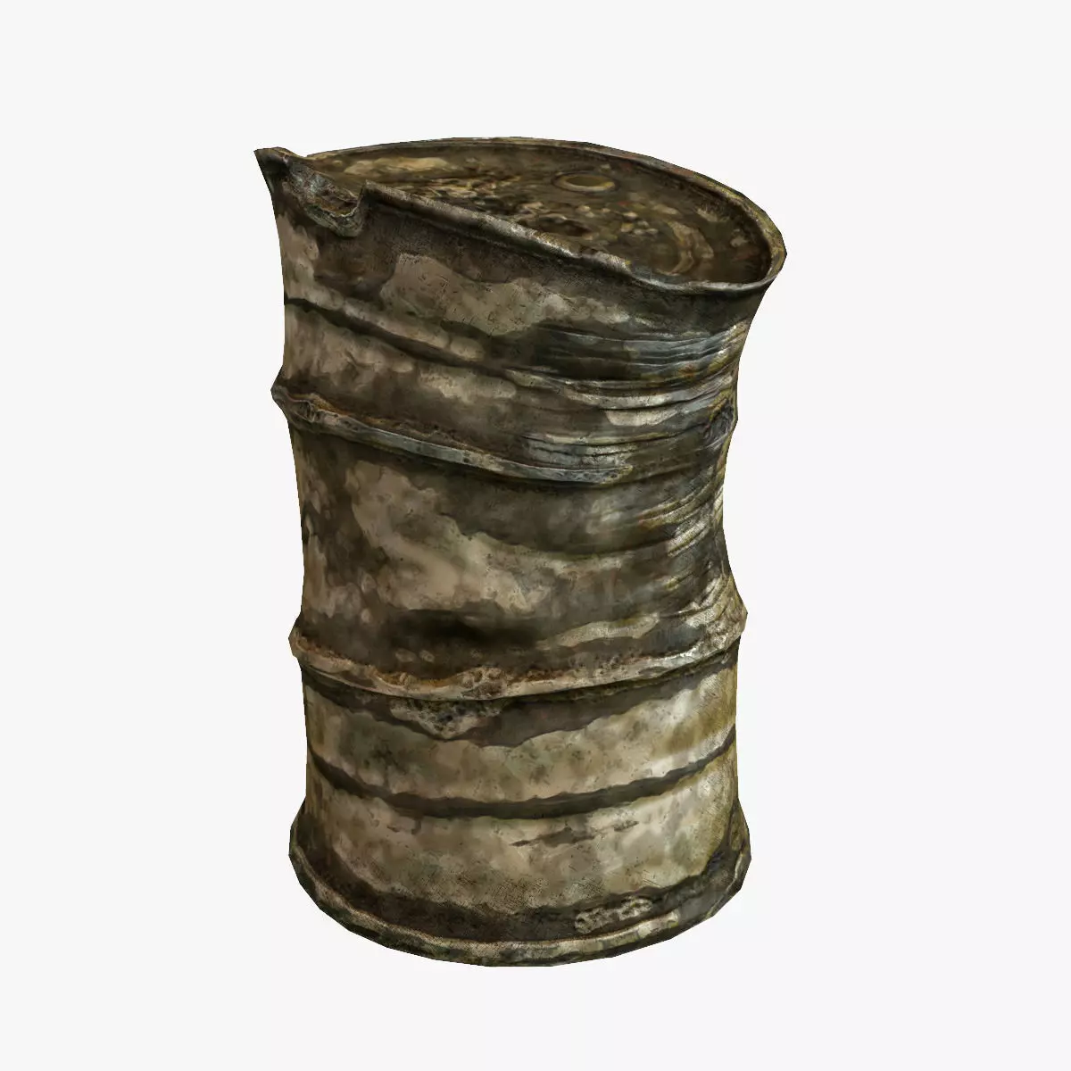 Damaged Barrel 3D model_0