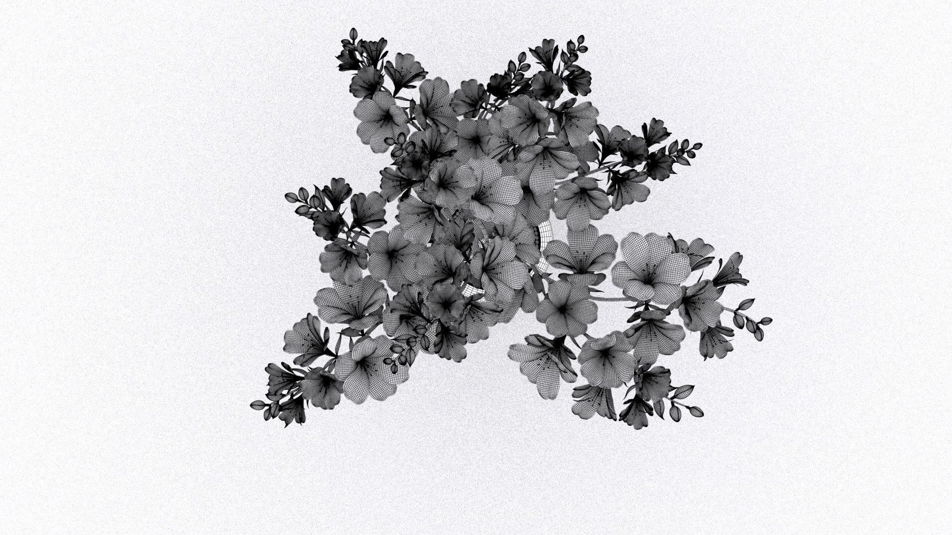 Red-Yellow Flowers in Pot Low-poly 3D model_5