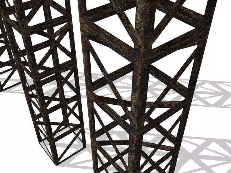 Rusty Truss Low Poly UVS 3D model_0