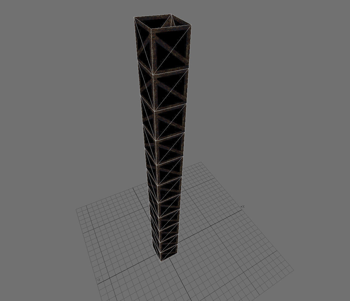 Rusty Truss Low Poly UVS 3D model_4
