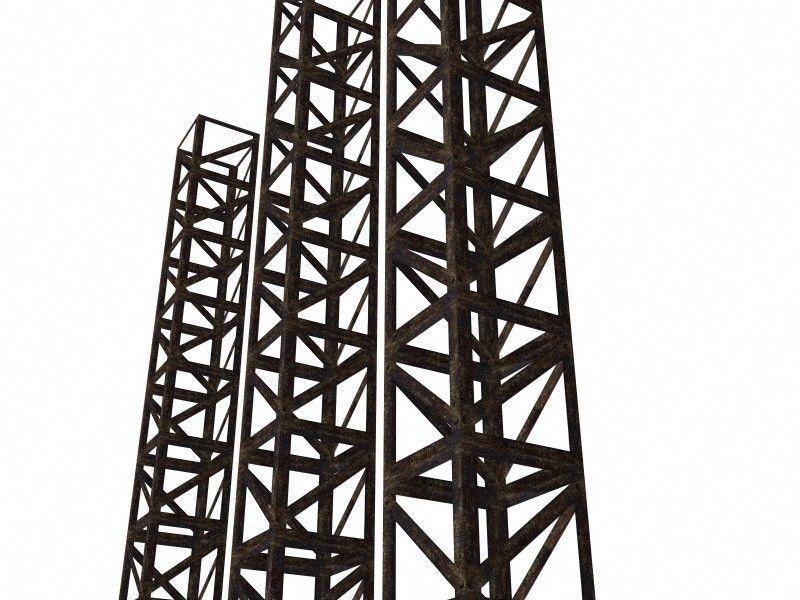 Rusty Truss Low Poly UVS 3D model_3