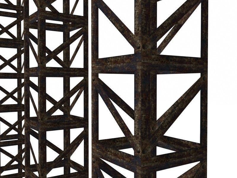 Rusty Truss Low Poly UVS 3D model_2