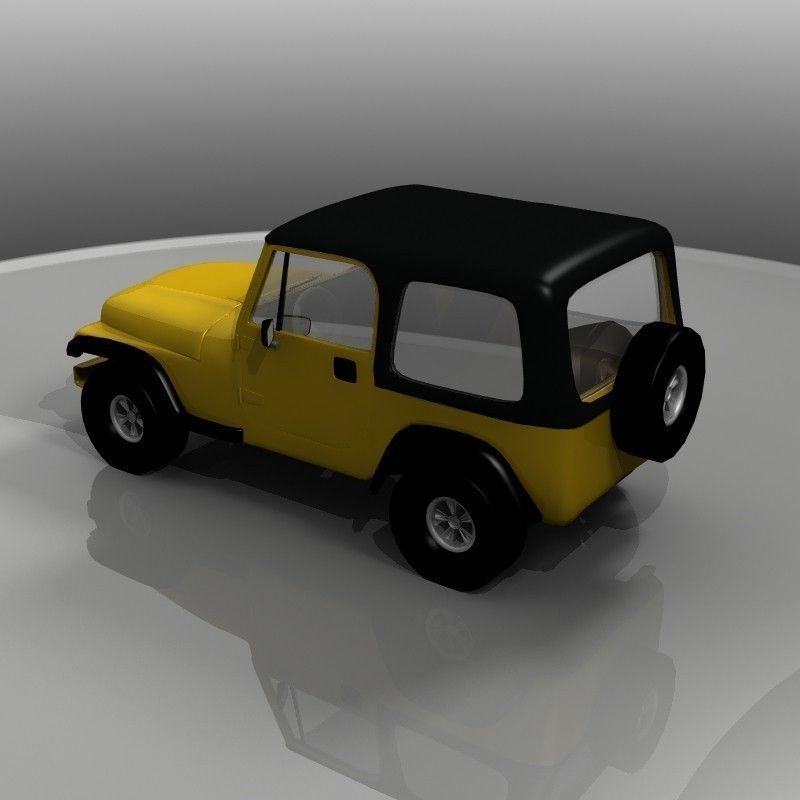 Yellow Toy Car in a Package 3D model_3