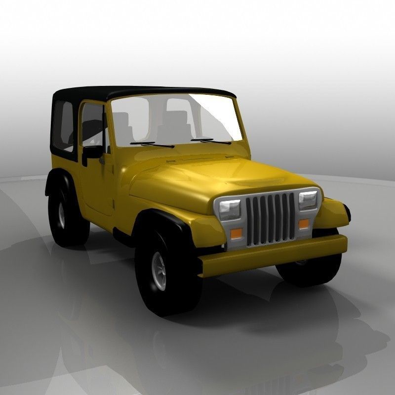 Yellow Toy Car in a Package 3D model_4