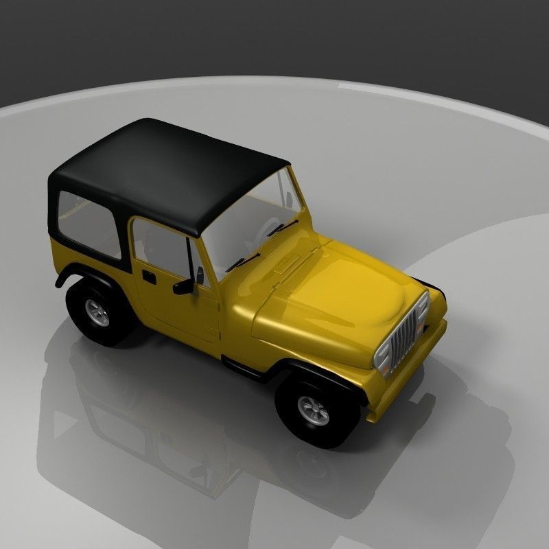 Yellow Toy Car in a Package 3D model_5