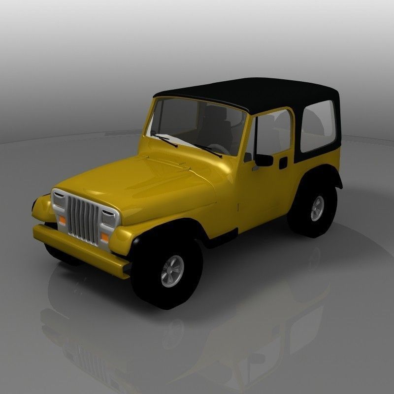 Yellow Toy Car in a Package 3D model_2