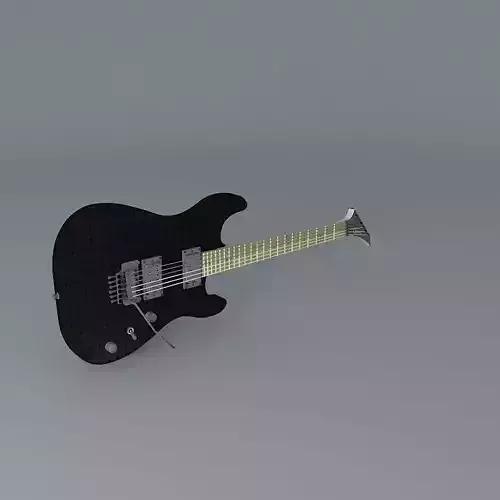 Guitar with spiderweb graphics