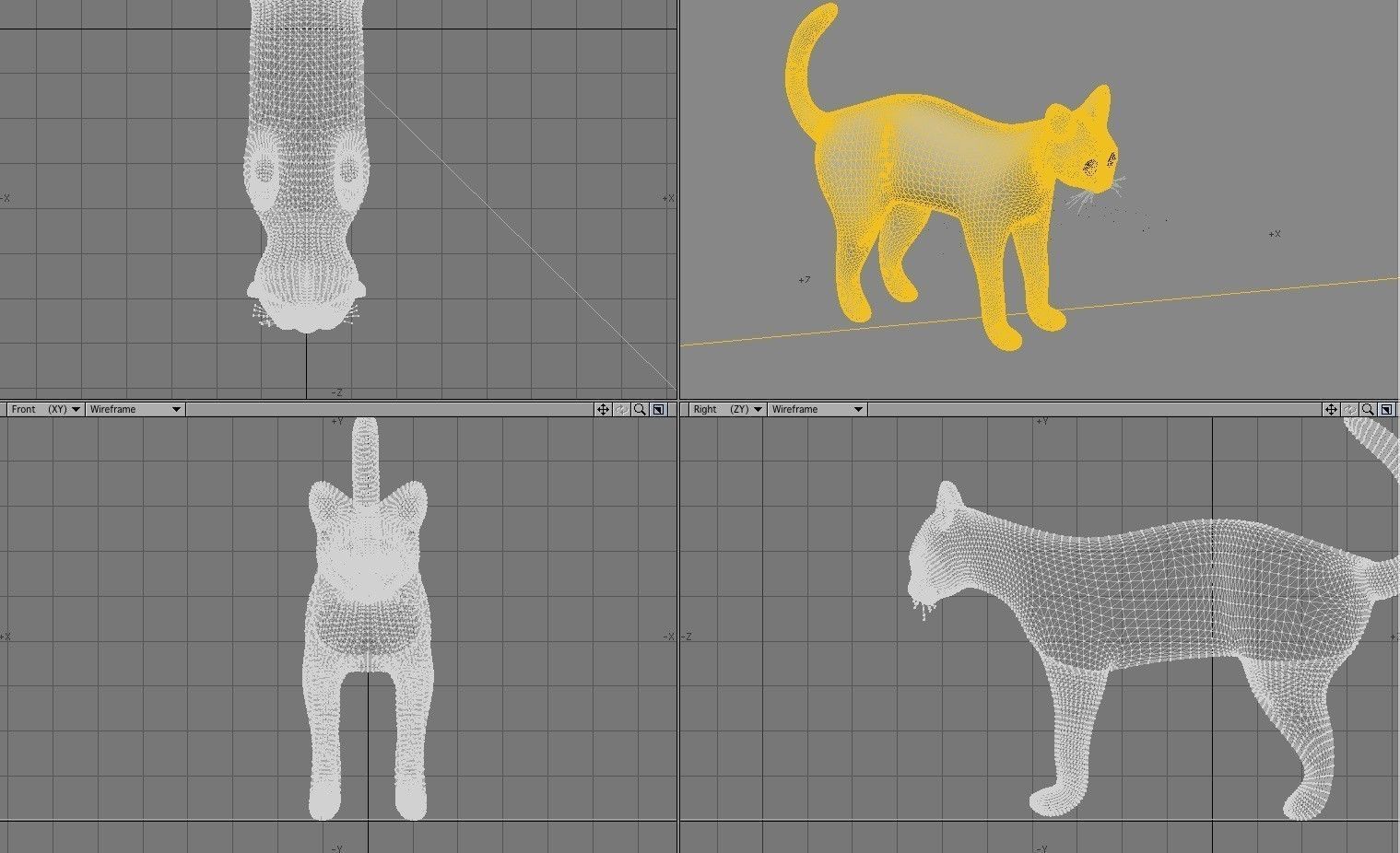 White Domestic Cat 3D model_3