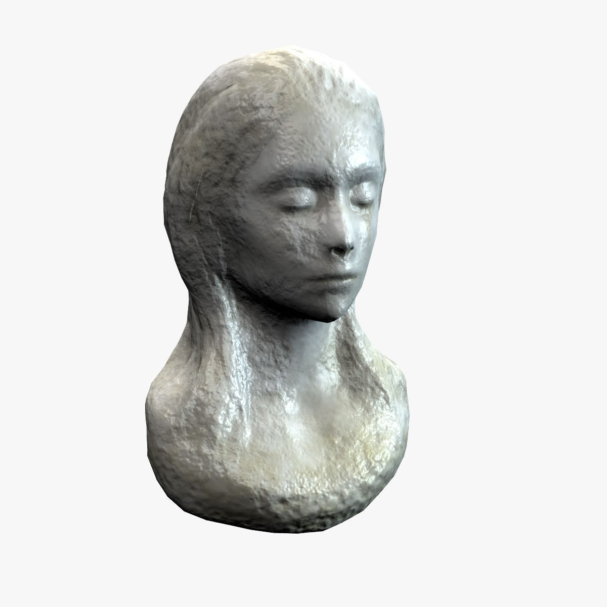Female Bust Lowpoly 3D model_8