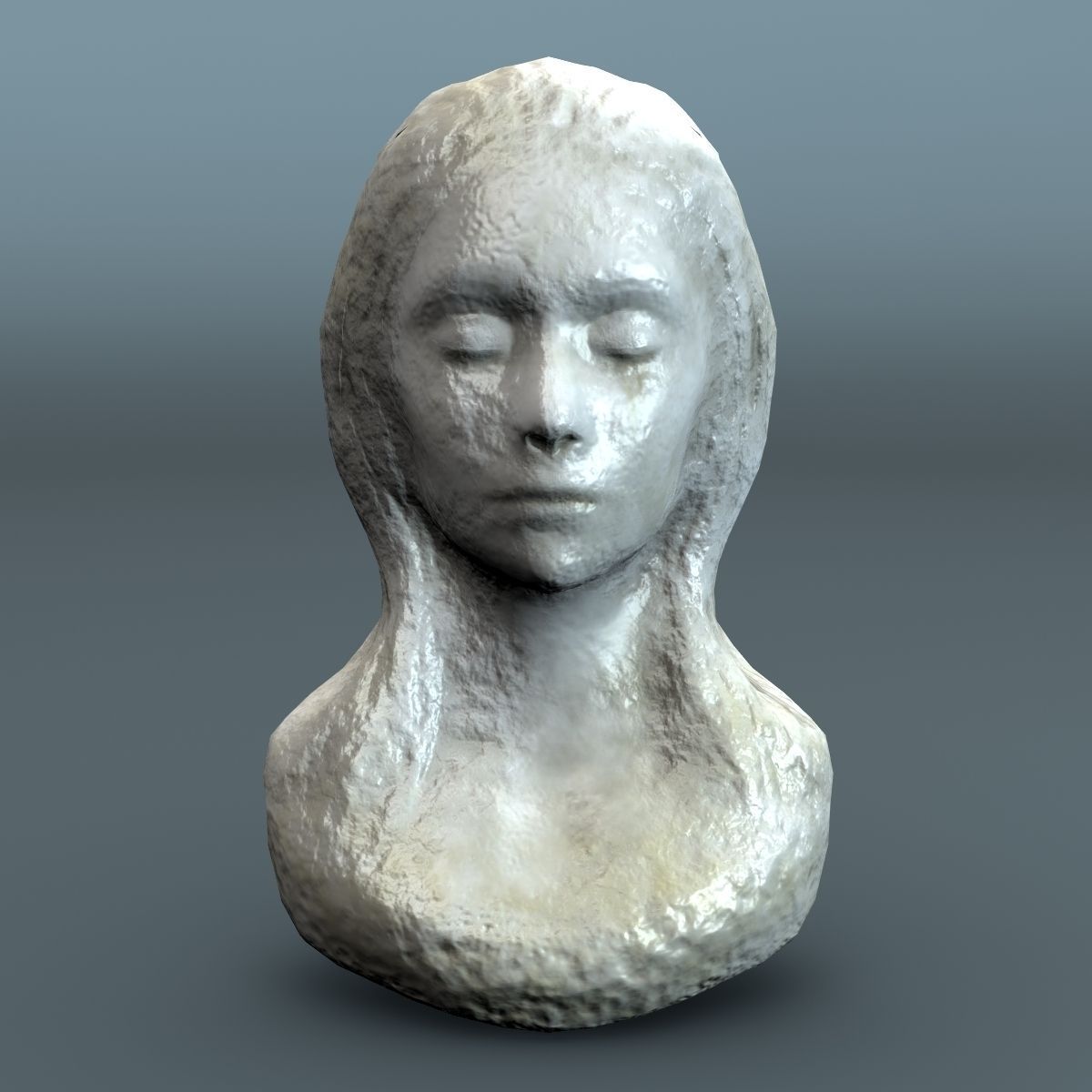Female Bust Lowpoly 3D model_4