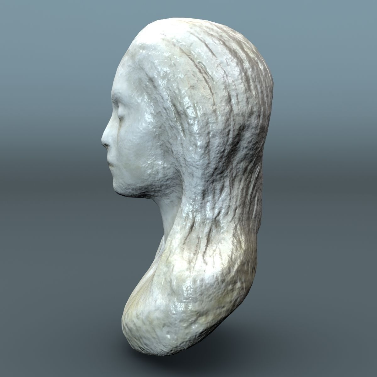 Female Bust Lowpoly 3D model_3